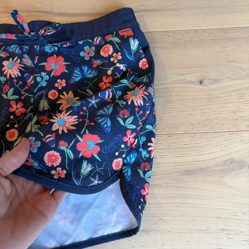 Columbia Sandy Shores Board Shorts Navy Floral Butterfly Girls Size M 10/12 - Picture 2 of 7